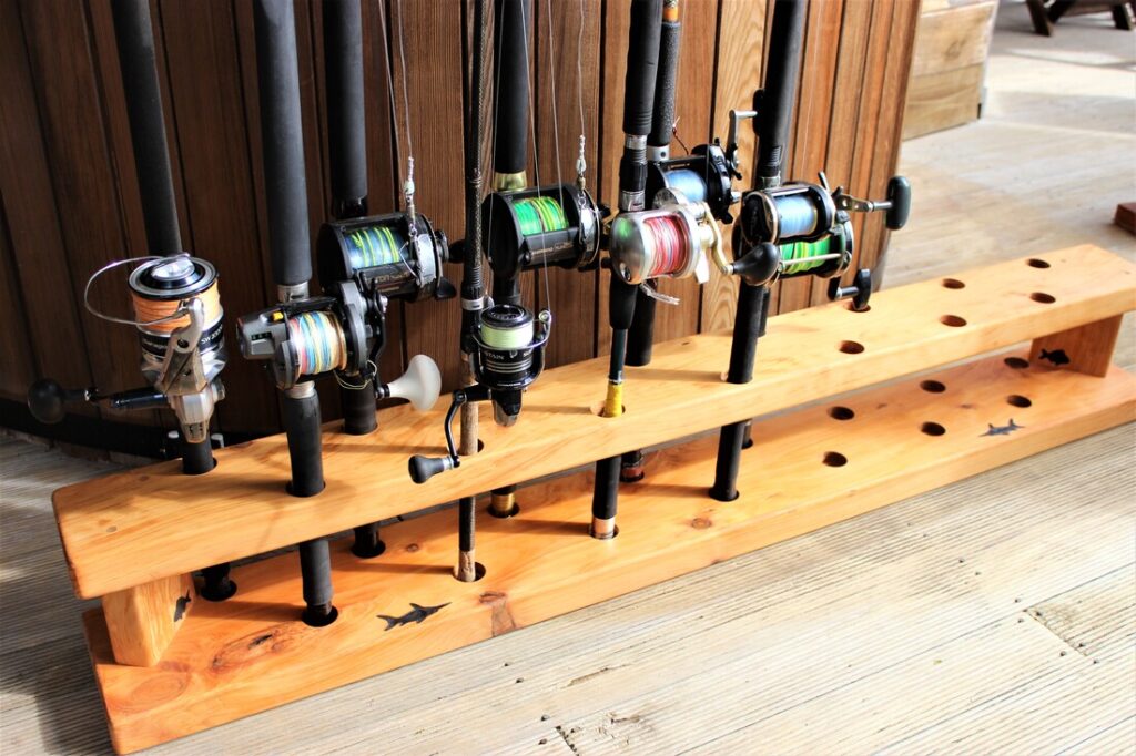 DIY Fishing Pole Rack