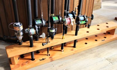 DIY Fishing Pole Rack